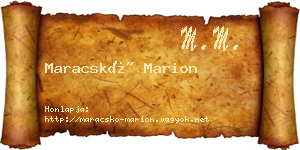 Maracskó Marion névjegykártya